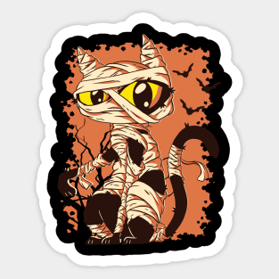 Mummy Black Cat Sticker